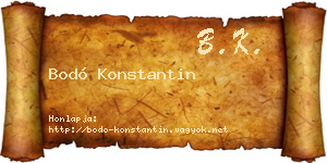 Bodó Konstantin névjegykártya
